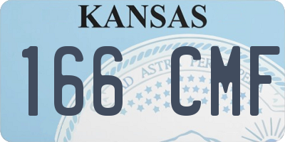 KS license plate 166CMF