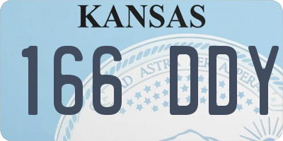 KS license plate 166DDY