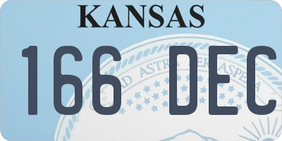KS license plate 166DEC