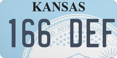 KS license plate 166DEF