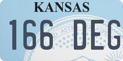 KS license plate 166DEG
