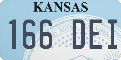 KS license plate 166DEI