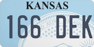 KS license plate 166DEK