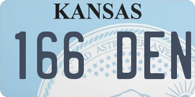 KS license plate 166DEN