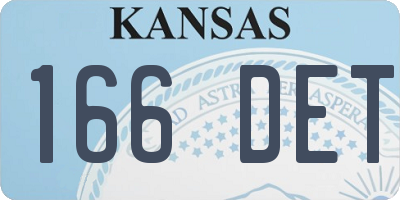 KS license plate 166DET