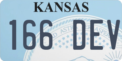 KS license plate 166DEV