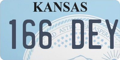KS license plate 166DEY