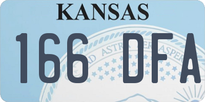 KS license plate 166DFA
