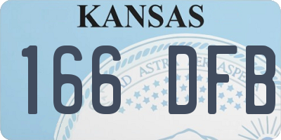 KS license plate 166DFB