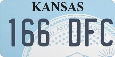 KS license plate 166DFC