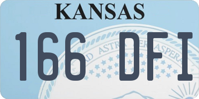 KS license plate 166DFI
