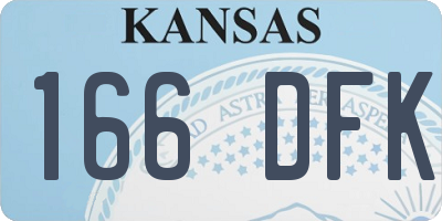 KS license plate 166DFK