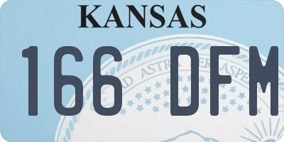 KS license plate 166DFM