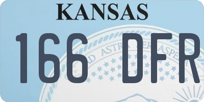 KS license plate 166DFR