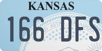 KS license plate 166DFS