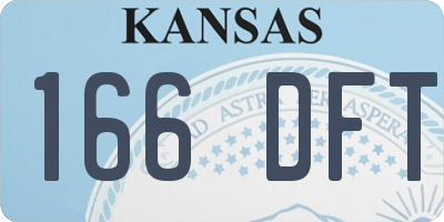 KS license plate 166DFT