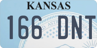 KS license plate 166DNT