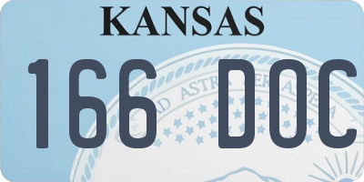 KS license plate 166DOC