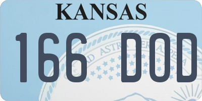 KS license plate 166DOD