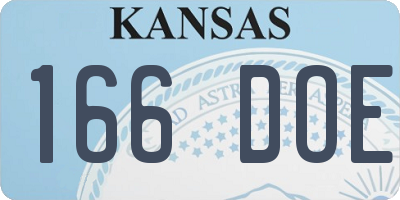 KS license plate 166DOE