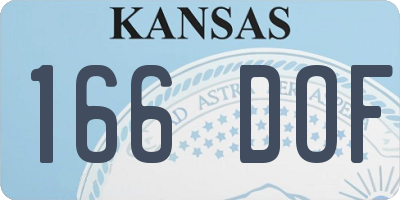 KS license plate 166DOF