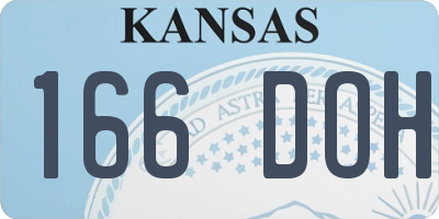 KS license plate 166DOH