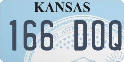 KS license plate 166DOQ
