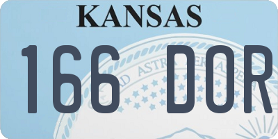 KS license plate 166DOR
