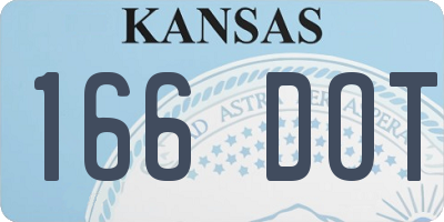 KS license plate 166DOT