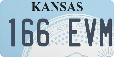 KS license plate 166EVM