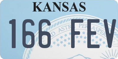 KS license plate 166FEV