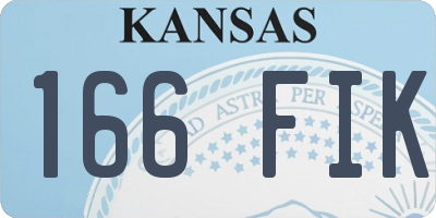 KS license plate 166FIK