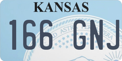 KS license plate 166GNJ