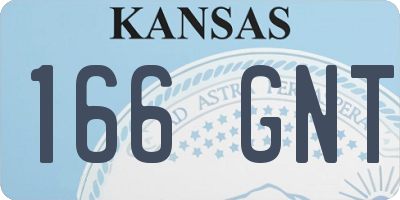 KS license plate 166GNT