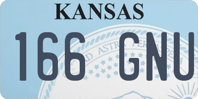 KS license plate 166GNU