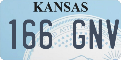 KS license plate 166GNV