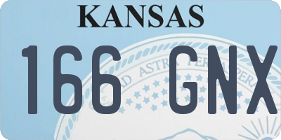 KS license plate 166GNX