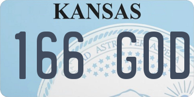 KS license plate 166GOD