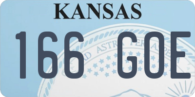 KS license plate 166GOE