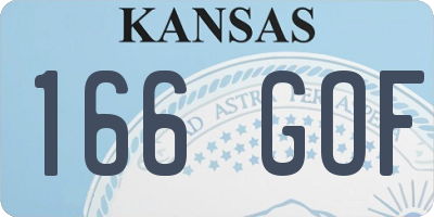 KS license plate 166GOF