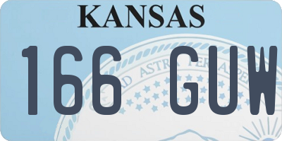 KS license plate 166GUW