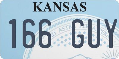 KS license plate 166GUY