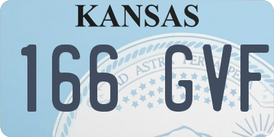 KS license plate 166GVF
