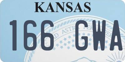 KS license plate 166GWA