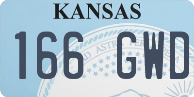 KS license plate 166GWD