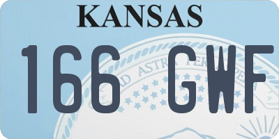 KS license plate 166GWF