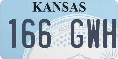 KS license plate 166GWH