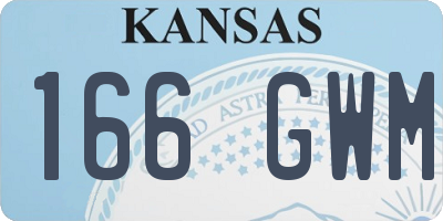 KS license plate 166GWM