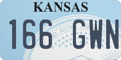 KS license plate 166GWN