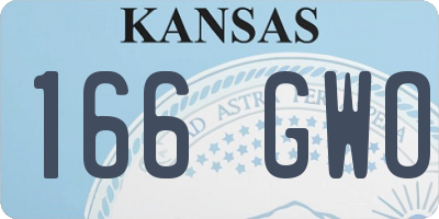 KS license plate 166GWO